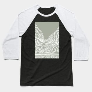 Green line art landscape Baseball T-Shirt